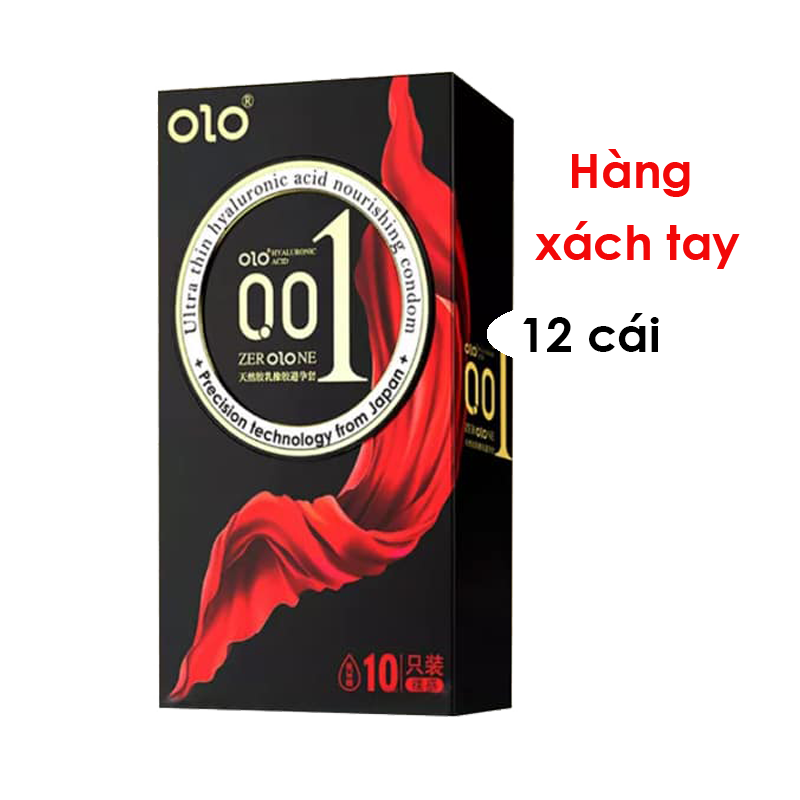 Bao cao su Olo thin 0.01 đen Square Black siêu mỏng ôm sát hộp 10c